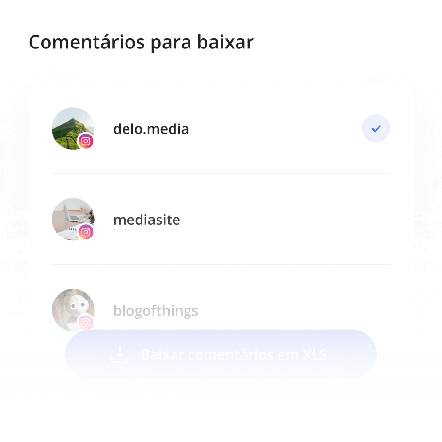 Exportação de comentários