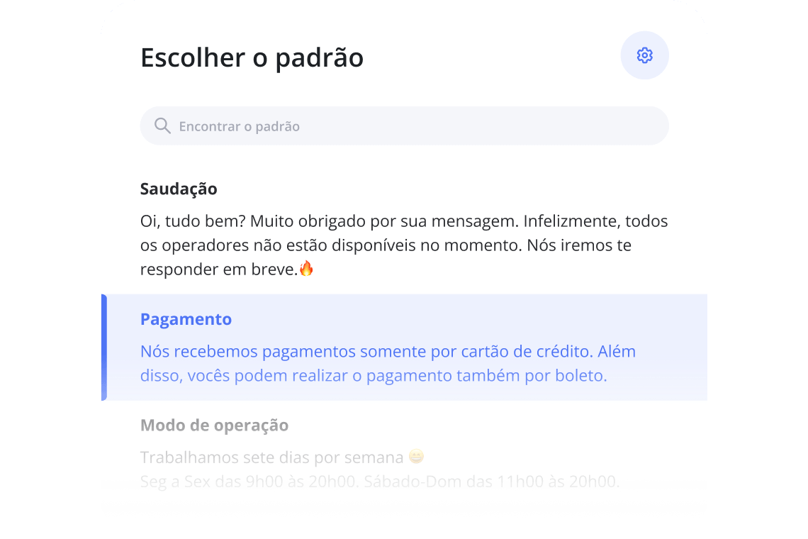 Modelos de resposta de mensagem