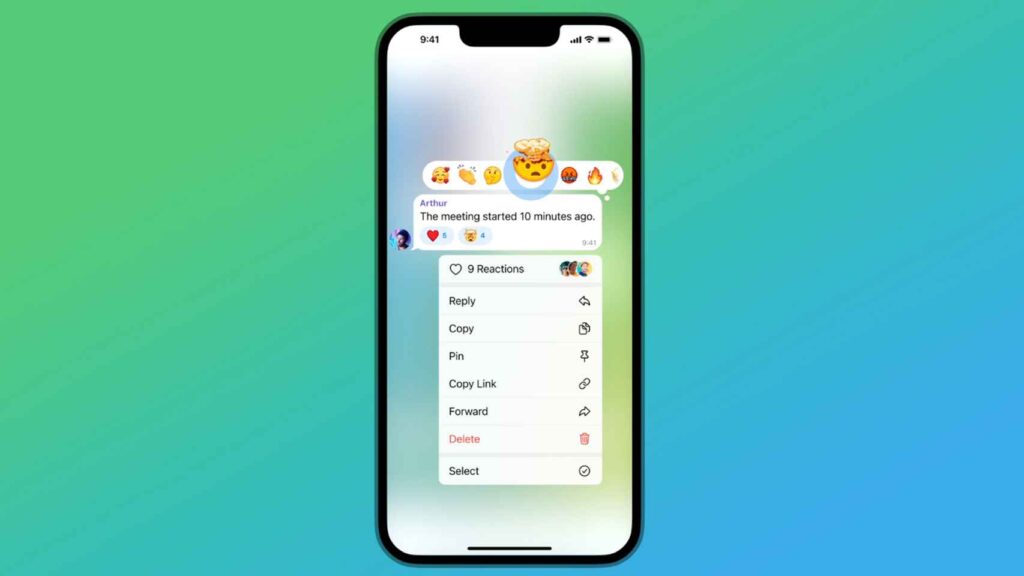 реакции в телеграм