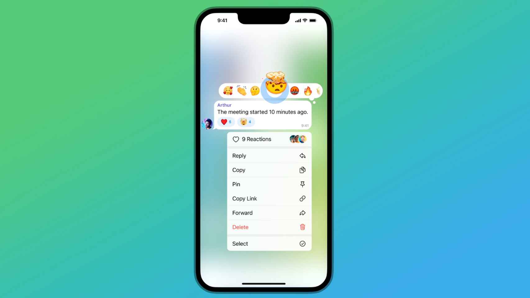 реакции в телеграм
