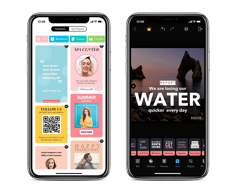 Приложение, где можно вставить текст на фото